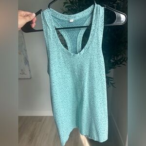 Athleta Light Aqua Speckled Racerback Tank Top